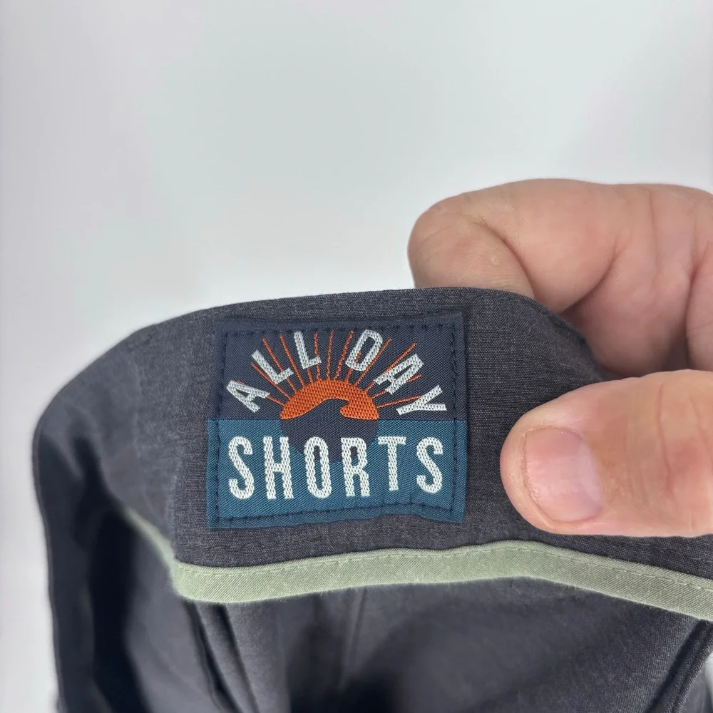 Faherty All Day Shorts Mens 38 Charcoal Grey Hybrid Stretch Drawstring Preppy